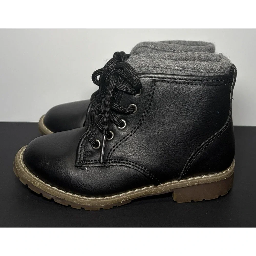 The Children's Place Black Knit Top Chukka Boots Casual Dress Shoes 10 Toddler